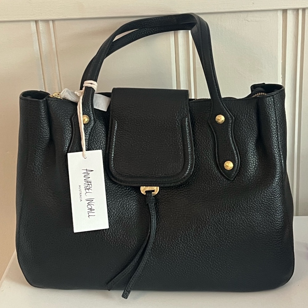 Annabel Ingall Camilla Satchel - Black Leather - NWT